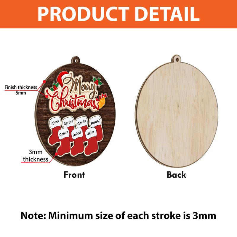 2 Layered Piece Wooden Ornament Details - Coach Gifts Store