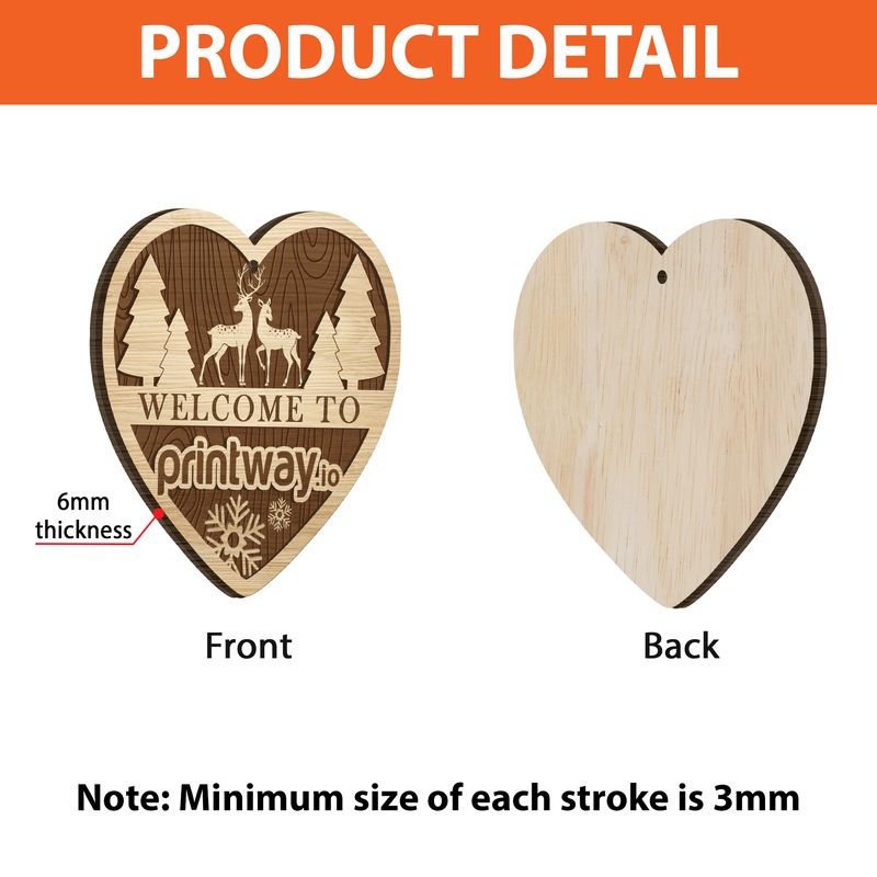 2 Layered Wooden Ornament Details - Badminton Gifts Store