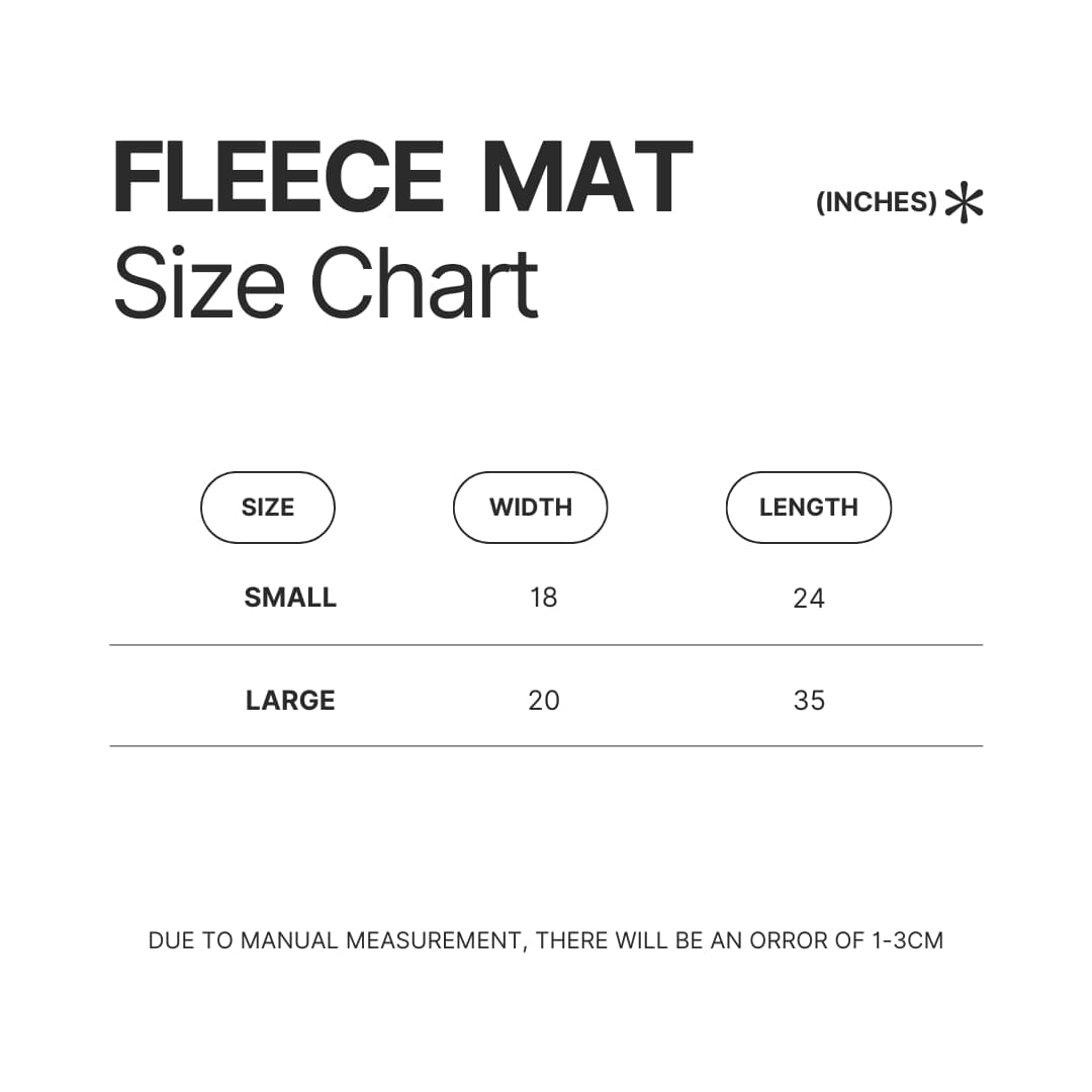 Fleece Mat Size Chart - Red Hot Chili Peppers Shop