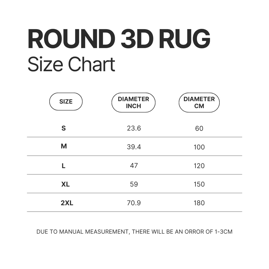 Roung Rug Size Chart 1 - Black Clover Shop