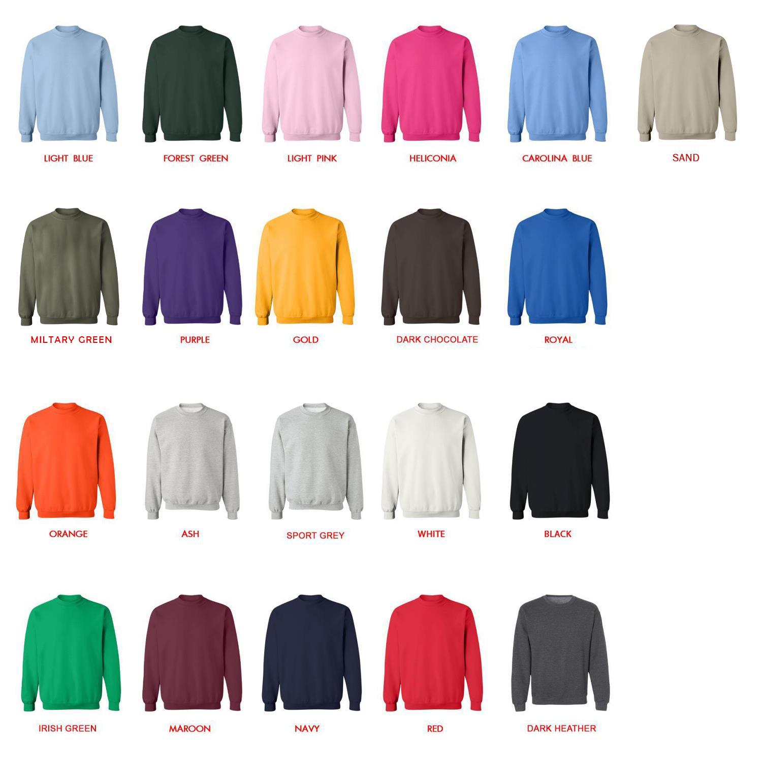 sweatshirt color chart - Billiard Gifts Store