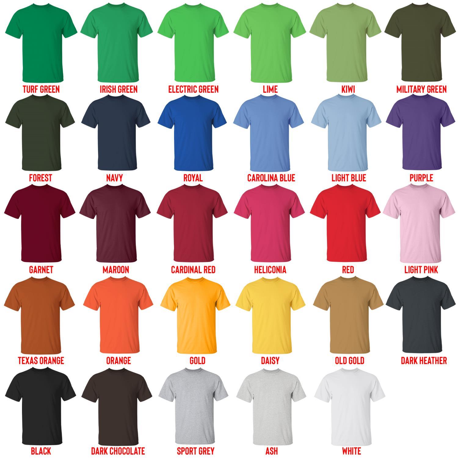 t shirt color chart - Dragon Ball Z Shop