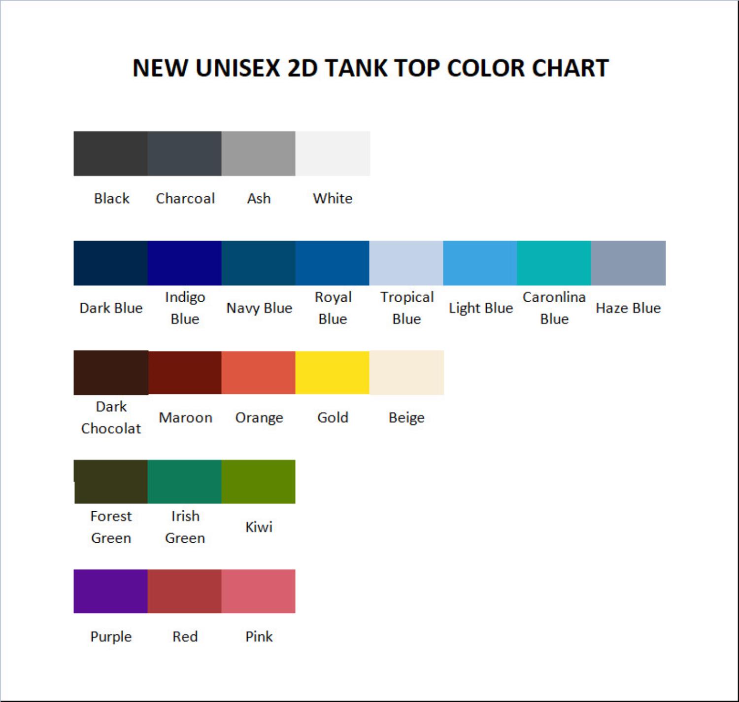 tank top color chart - Among Us Merch