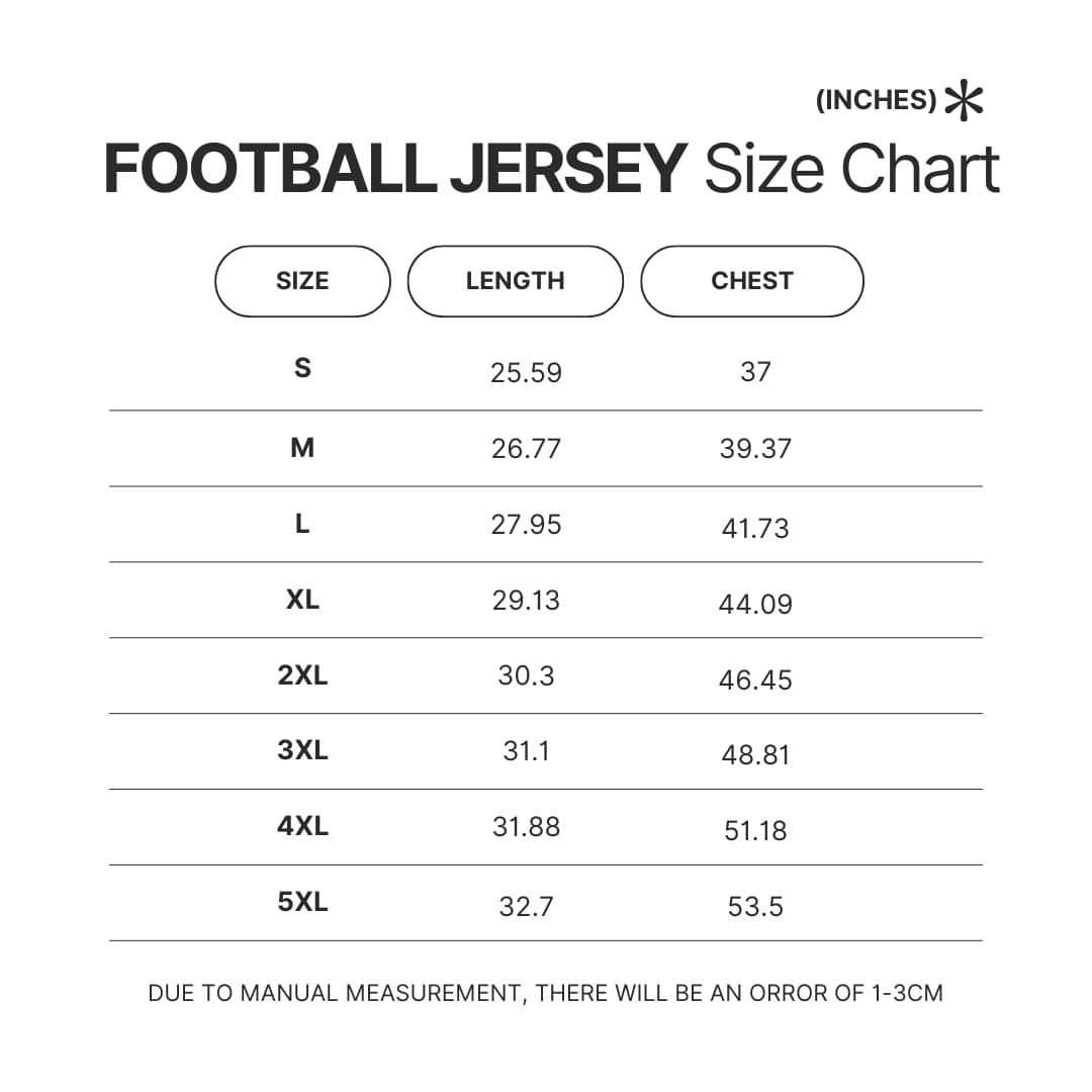 Football Jersey Size Chart - Demon Slayer Store